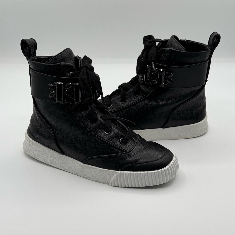 Karl Lagerfeld Paris Women's Jeren Buckled High-Top Sneakers Size 6.5 - Picture 13 of 16